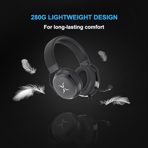 FOXXRAY BA-68 Gaming Headset for PC, PS4, PS5, Xbox, Lightweight Over-Ear Headphone with mic, 50MM Dynamic Drivers, 3.5mm Audio Jack, Soft Memory Foam Cushion, Removable Microphone