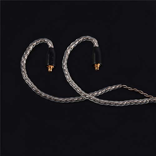 MMCX Connector Silver Plated Pure Copper Earphone Cable for SE215 SE535 SE846, Replacement Detachable Headphone Cable with 3.5mm Plug for High - Fidelity Audio (Black Straight) - size: black straight