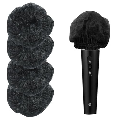 Waziaqoc Disposable Microphone Hygiene Covers, Black, 100 Pcs - color: Black