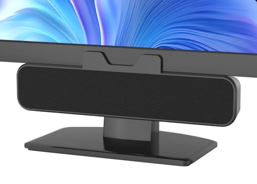 INGA Computer Speakers, USB Plug and Play Desktop Speakers, Wired Computer Soundbar for Gaming/Meetings, Easily Clamps to Monitor, Compatible with PC, MAC, Laptop 10 W - size: Speaker without Mic
