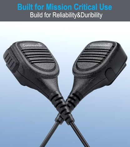 commountain 2-Pin Speaker Mic for Baofeng Walkie Talkies Radios | Fits UV-5R BF-F8HP UV-82HP and more, Shoulder Microphone with Clear Audio, Rugged Build, Reinforced Cable, Swivel Clip - color: Black