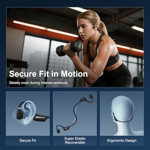 Open Ear Headphones, Running Headphones Bluetooth 5.4 with Built-in Mic, 22g Lightweight Comfort, 14H Battery & IPX5 Waterproof Sports Headphones for Running, Cycling, Gym, Walking - color: Black