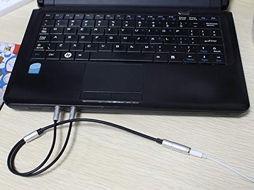 Headphone Splitter for Computer 3.5mm Female to 2 Dual 3.5mm Male Headphone Mic Audio Y Splitter Cable Smartphone Headset to PC Adapter (35CM, Blue) - color: Blue, size: 35CM