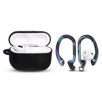 WC HookZ - Patented Upgraded Over Ear Hooks for AirPods Pro 1, 2 & AirPods 1, 2 & 3- Two Size Pairs Included in Package, Unique Left & Right Hook, Made by Wicked Cushions | 90's Black - color: 90's Black