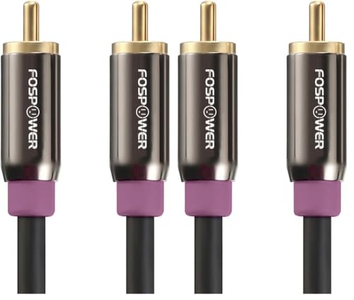 FosPower Subwoofer Cable (10 FT) RCA to RCA Audio Stereo Cable, Male to Male - Dual Shielded Cord | 24K Gold Plated Connector | Corrosion Resistant | Clean Sounding Signal (Pack of 2) - size: 10 Feet (Pack of 2)