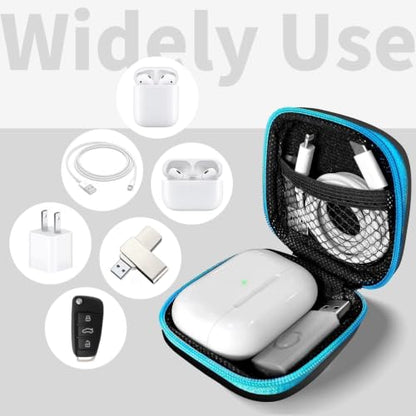 1 Pack Square Earbud Case Storage Bag with Carabiner, Blue - color: C2-square blue