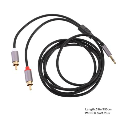 Homoyoyo 3.5mm to Dual Audio Cable 1.5m Auxiliary Stereo Audio Extension Cord for Speakers and Computers Iron Gray