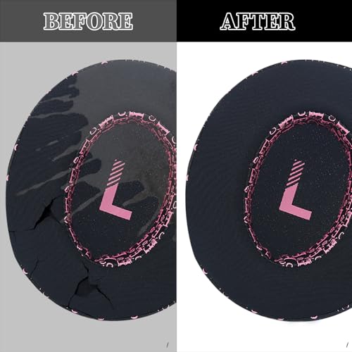 Aiivioll WH-CH710N Ear Pads Compatible with Sony WH-CH700N, WH-CH710N, WH-CH720N, ZX770BN Headphones Earpads with Ice Silk Cloth Ice Feel Gel and Memory Foam Ear Cushions (Black Pink/Print) - color: Black Pink/Print