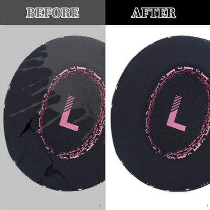 Aiivioll WH-CH710N Ear Pads Compatible with Sony WH-CH700N, WH-CH710N, WH-CH720N, ZX770BN Headphones Earpads with Ice Silk Cloth Ice Feel Gel and Memory Foam Ear Cushions (Black Pink/Print) - color: Black Pink/Print
