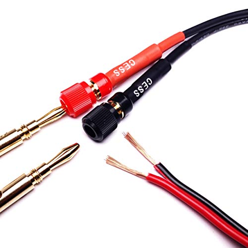 CNCESS Solderless 1/4-Inch TS Plug to Banana Adapter Terminal, 2 Pack | 6.35mm, Binding Post