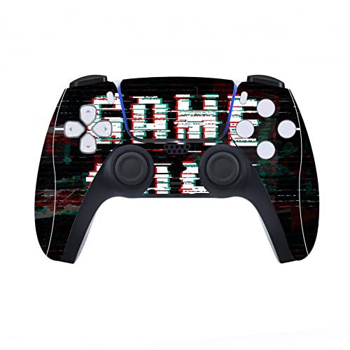 PlayVital for ps5 Skin - Disc Edition Full Set Console Controller Skin, Vinyl Decal Wrap Sticker Cover for ps5 Controller & Charging Station & Headset & Media Remote - Game Over Glitch - color: Game Over Glitch