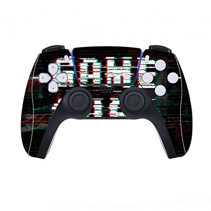 PlayVital for ps5 Skin - Disc Edition Full Set Console Controller Skin, Vinyl Decal Wrap Sticker Cover for ps5 Controller & Charging Station & Headset & Media Remote - Game Over Glitch - color: Game Over Glitch