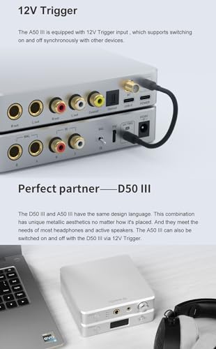 Topping A50 III NFCA Headphone amp Pre-Amplifier - SE/BAL Input 6.35mm Single-dended 4.4mm Balanced Jack 3500mW x2 Powerful Output (A50III Black) - color: A50III BLACK