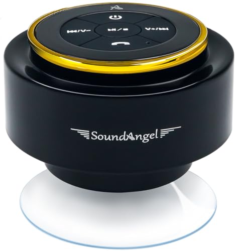 XLEADER (Upgraded Pro Shower Speaker, Certified IPX7 Waterproof Bluetooth Speaker, 8W Crystal Sound&Rich Bass, 15H Playtime, with Suction Cup&Silicone Lanyard,Ideal Gifts, SoundAngel Mate(2 Gen) Gold - color: B Gold