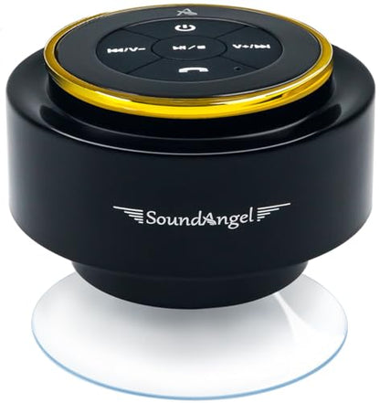 XLEADER (Upgraded Pro Shower Speaker, Certified IPX7 Waterproof Bluetooth Speaker, 8W Crystal Sound&Rich Bass, 15H Playtime, with Suction Cup&Silicone Lanyard,Ideal Gifts, SoundAngel Mate(2 Gen) Gold - color: B Gold