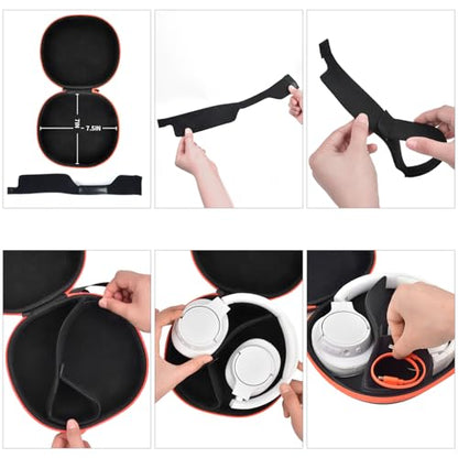 Comecase Headphone Case for JBL Tune 770NC，for JBL Live, 770NC, 660NC, 650B | Adjustable Divider, Cable Space and Carry Handle for Commuting, Gym and Travel, Students and Music Lovers, Case Only - Black - color: Black
