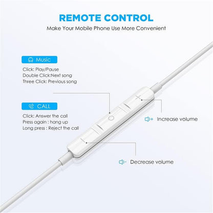 SKLNXAZ 2 Pack Wired Earbuds/Wired Headphones with 3.5mm Earphones[MFi Certified] with Microphone Volume Control Compatible for Computer,MP3/4,Android Most 3.5mm Audio Devices，White