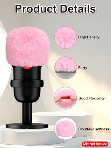 Furry Windscreen - Wind Muff Pop Filiter for Blue Yeti, Yeti Pro, Yeti Nano, Mic Cover Compatible for A8M, SoloCast, Razer Mini, Razer X, Razer Seiren V2 Pro and Normal ASMR USB Mics (Pink) - color: Pink Mic Cover