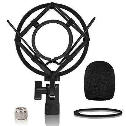 Shock Mount with Foam Windscreen - Pop Filter with Microphone Shockmount for AT2020/AT2020USB+/ AT2020USBi/AT2035/AT2050 Condenser Mic by Boseen