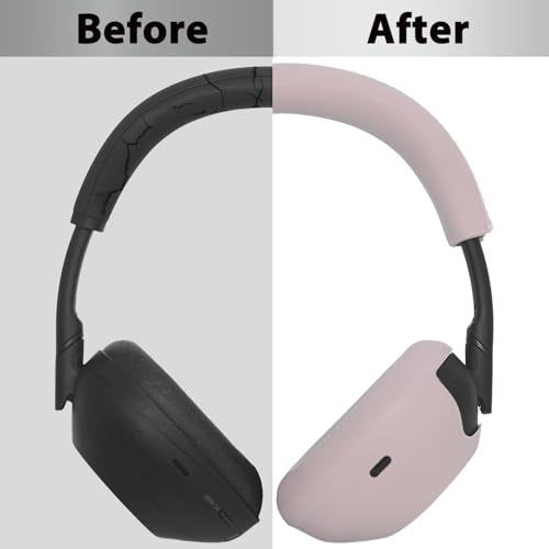 Adhiper XM6 Sweat Covers Accessories for Sony WH-1000XM6 - Rose Gray | Soft Silicone Case, 2-in-1 Headphone Cover with Earpad Covers & Headband Cover, Sweatproof & Easy to Clean & Secure Fit - color: Rose Gray