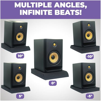 Liquid Stands Studio Monitor Sound Isolation Pads for Speakers 6"-8" High-Density Speaker Foam Pads that Prevents Vibrations Angled Speakers Riser - Acoustic Speaker Isolation Pad for Floor, Desktop - size: Large