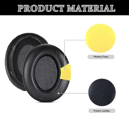Aiivioll 2-in-1 WH-XB910N Replacement Earpads/Silicone Headband Pad for Sony WH-XB910N Headphones, Protein Leather Cushions with Memory Foam, Silicone Zipper Headband Protector Cover (Black) - color: Black-with headband cover