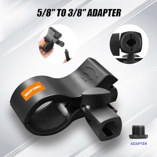 2 Pcs Upgraded Microphone Clip, Adjustable Mic Holder for Microphones with Outer Diameter Between 32mm and 60mm (2)