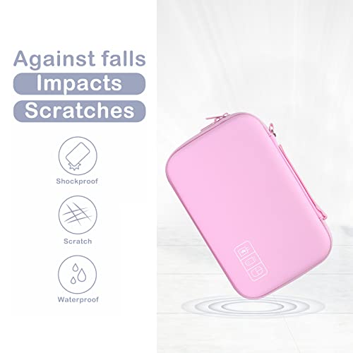 MOSISO Electronic Organizer Travel Case Compatible with MacBook Power Adapter, Compatible with Magic Mouse & Pencil, SD Card, USB Flash Disk with 4 Modular Insert & 2 Cable Tie & Snap Hook, Pink - color: Pink