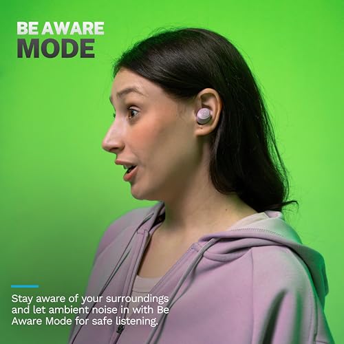 JLab Go Air Pop+, True Wireless Earbuds, Bluetooth Earbuds with Microphone, USB-C Charging Case, Dual Connect, Mauve - color: Mauve, style: Pop+