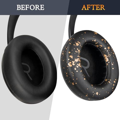 SOULWIT Protein Leather Replacement Earpads for Bose 700 (NC700) Wireless Headphones, Ear Pads Cushions with Softer Protein Leather, High-Density Noise Cancelling Foam, Added Thickness - Black Gold - color: Black Gold