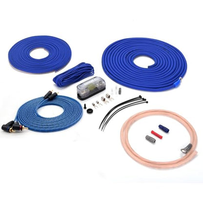ORION Cobalt COKIT8 8-Gauge CCA Amp Wiring Kit, 100% American Wire Gauge (AWG) Standard, High Current Amplifier Install Kit with Fuse Holder, RCA Cable & Speaker Wire for Car Audio Systems - size: 8-Gauge