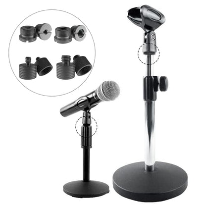 4 Pcs Mic Stand Adapter Set, for Microphone Stand Mount to Camera Tripod