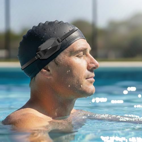 Bone Conduction Swimming Headphones, IPX8 Waterproof Open-Ear Headphones | 32GB MP3 Player & Bluetooth 5.4 & FM Radio, Underwater Headphones for Swimming, Compatible with Tayogo T6 transmitter