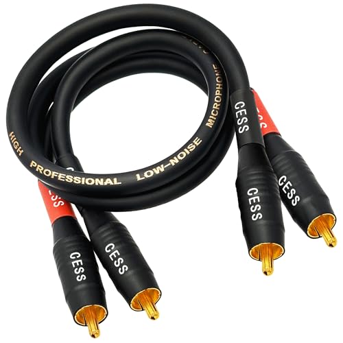 CNCESS Waterproof RCA Male to Male Cable, 2-Pack (1 Foot) - size: 1 FT
