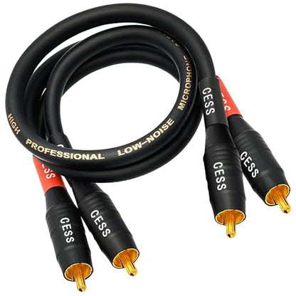 CNCESS Waterproof RCA Male to Male Cable, 2-Pack (1 Foot) - size: 1 FT