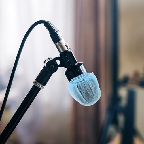 LIFKOME 200pcs Non-woven Disposable Microphone Covers for Ktv Conference and Performance Saliva and Noise Protection Easy to Use Sanitary Mic Accessory