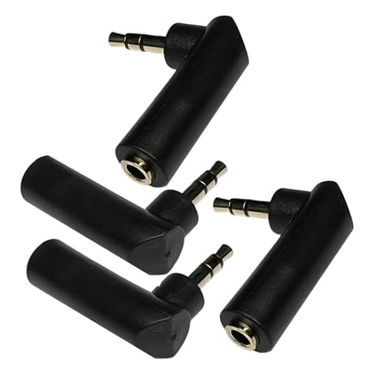 CESS 3.5mm Right Angle Male to Female Stereo Adapter, 4 Pack