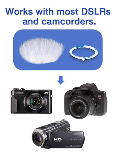 White Camera Mic Windscreen Dead Cat, Furry Camera Wind Muff Wind Cover for Canon G7X Mark II,Sony,Samsung,etc DSLR Mic Outdoor Windshield by SUNMON (8 Pack)