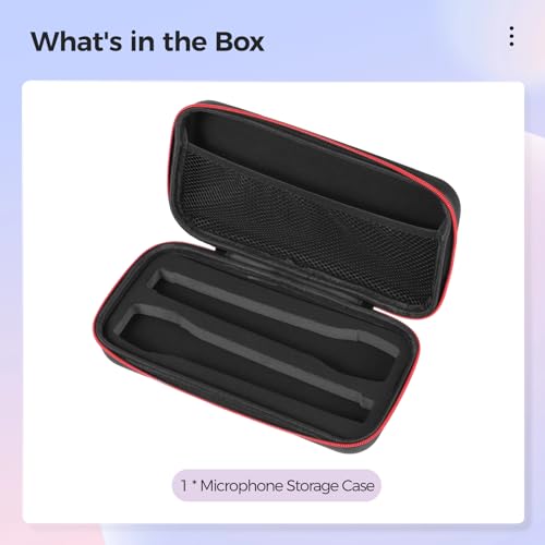 Dual Handheld Microphone Case, Hard EVA Case for Dual Mic, Microphone Carry Bag for Wireless Handheld Mic and Accessories, Portable EVA Mic Storage Bag with Handle and Double Zippers