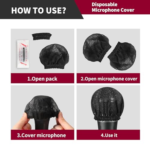 800 Pcs Microphone Cover Disposable,Non Woven | Windscreen Protective Cap for Microphone,3.14 x 2.7 inches / 8 x 7 cm