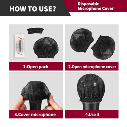 800 Pcs Microphone Cover Disposable,Non Woven | Windscreen Protective Cap for Microphone,3.14 x 2.7 inches / 8 x 7 cm