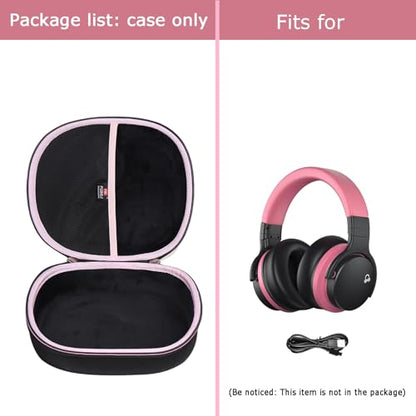 FBLFOBELI Hard Headphone Storage Case for Silensys E7 / PurelySound E7 / MOVSSOU E7 / COWIN E7 / Tapela E7 / Audonia E7 Active Noise Cancelling Bluetooth Headphones (Case Only) (Pink) - color: Pink