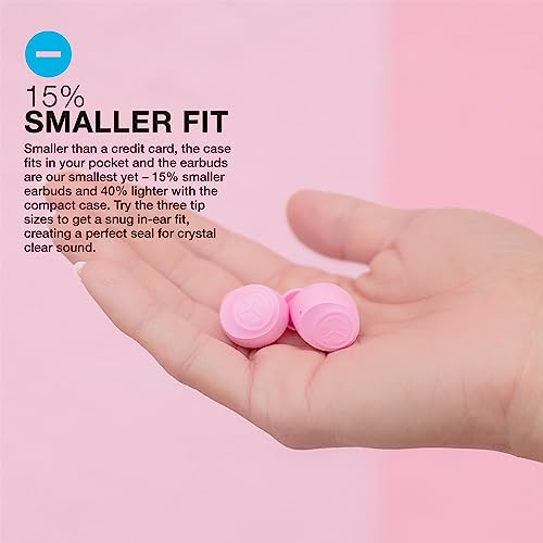 JLab Go Air Pop True Wireless Earbuds, in Ear Headphones, Bluetooth Earphones, Ear Buds with 32H Playtime, Bluetooth Earbuds with Microphone, USB Charging Case, Dual Connect, EQ3 Sound, Pink | Wireless Earbuds with Charging Box, Wireless Bluetooth Headpho