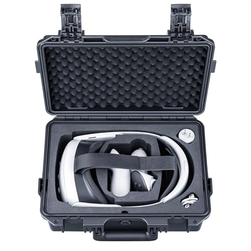 Lykus Titan OQ200 Waterproof Hard Case, Works with Quest 3S/Quest 3/Quest 2, Fit Official Elite Head Strap, Better Protection [CASE ONLY] | CASE ONLY,Fits Stock and Official Elite Head Strap,IP67 Waterproof,Shockproof,CNC Cut Premium Foam - color: Black