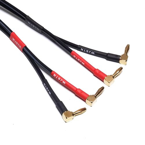 WJSTN Speaker Cable Extension with Right Angle Banana Plugs, 12 AWG, Banana Jack Connectors, Male to Female 4mm Banana Plugs Multifunctional Adapters, 2Pack (3Feet) - size: 3Feet