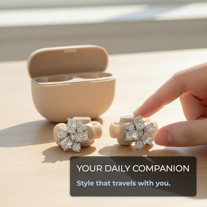 Clip on Earbuds Open Ear Accessories for Bose Ultra Open Earbuds - - color: Square Diamond (Silver)