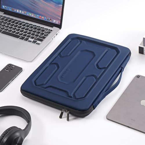DOMISO 15.6 inch Laptop Sleeve with Handle Shockproof Waterproof EVA Protective Case for 15.6" Yoga 720 IdeaPad 310 320 ThinkPad T570/Legion 5 Gen 6/HP Envy 15/15.6" Notebooks, Dark Blue - color: Dark Blue, size: 15.6 inch