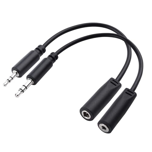 Cable Matters Combo-Pack TRS 2.5 mm and 3.5 mm Headphone Adapter Kit | 4 Inches, 1x 2.5mm to 3.5mm Converter and 1x 3.5mm to 2.5mm Converter, Black