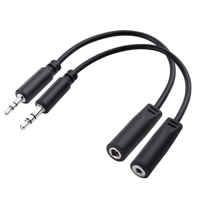 Cable Matters Combo-Pack TRS 2.5 mm and 3.5 mm Headphone Adapter Kit | 4 Inches, 1x 2.5mm to 3.5mm Converter and 1x 3.5mm to 2.5mm Converter, Black