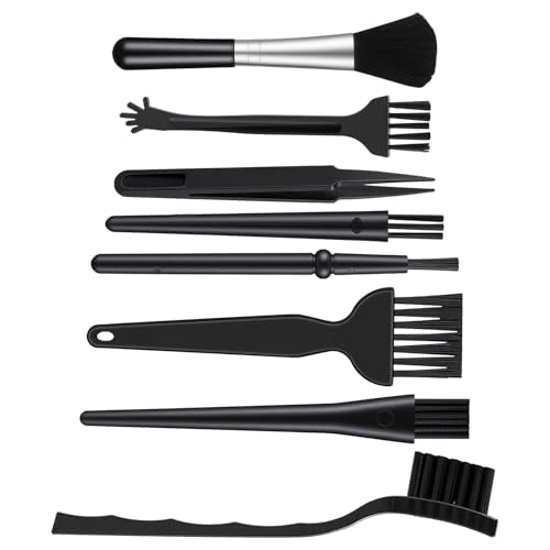 8 Pcs Mini Keyboard Cleaning Brushes Kit, Anti Static Electronic Dust Cleaning Brushes with PP Handle and Nylon Bristles, Keyboards Cleanings Brush for Computer Keyboard and Small Spaces